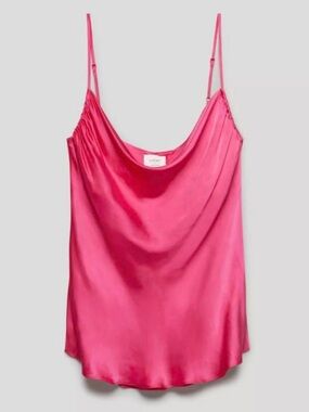 Aritzia Wilfred Allusion Satin Cowl Neck Camisole Electron Fuchsia Pink, size M